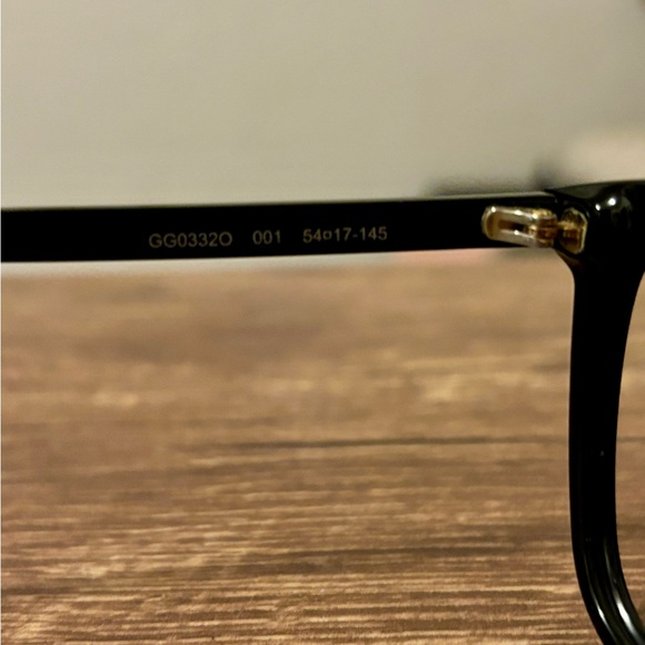 Gucci GG 0332O 001 Square Black Eyeglasses Optical Frame Only 54-17-145 - Picture 4 of 8